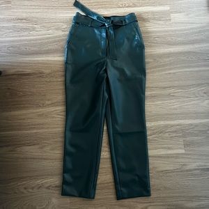 Babaton (Aritzia) Green Leather Pants